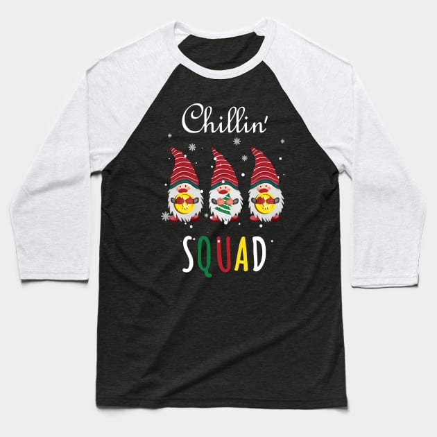 Nordic Gnomes Christmas Gnome & Bitcoin Chillin Squad Baseball T-Shirt by dali